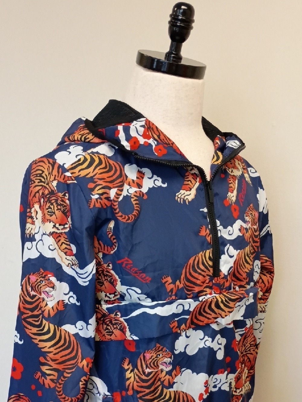 Reason Tiger Print Windbreaker Jacket Japanese Graphic Streetwear Size Small - Picture 5 of 11